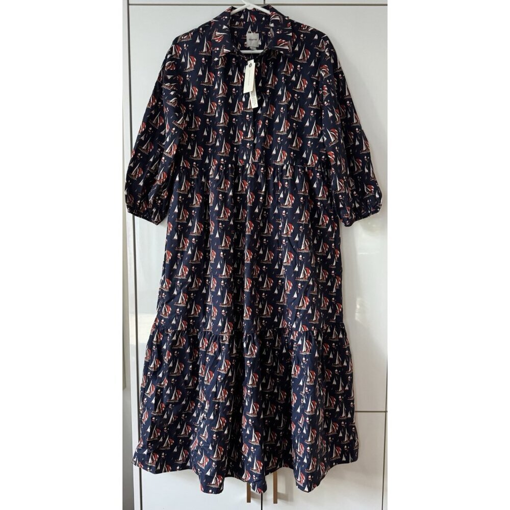 NWT Size S - The Bettina Tiered Shirt Dress by Maeve (100% Cotton)